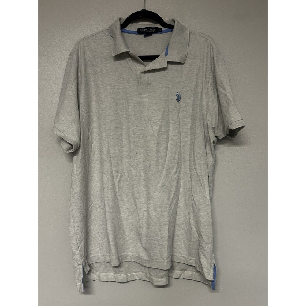 US Polo Assn. Men's Short Sleeve Polo Shirt Dark Gray Size 2XL
